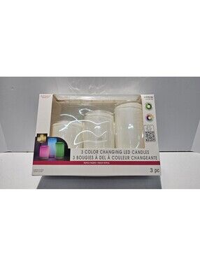 Ashland 3 Color Changing LED Pillar Candles Indoor Outdoor 3 Piece Set